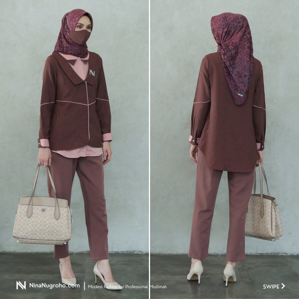 Hijab, Kemeja, Celana, dan Brooch Dijual Terpisah