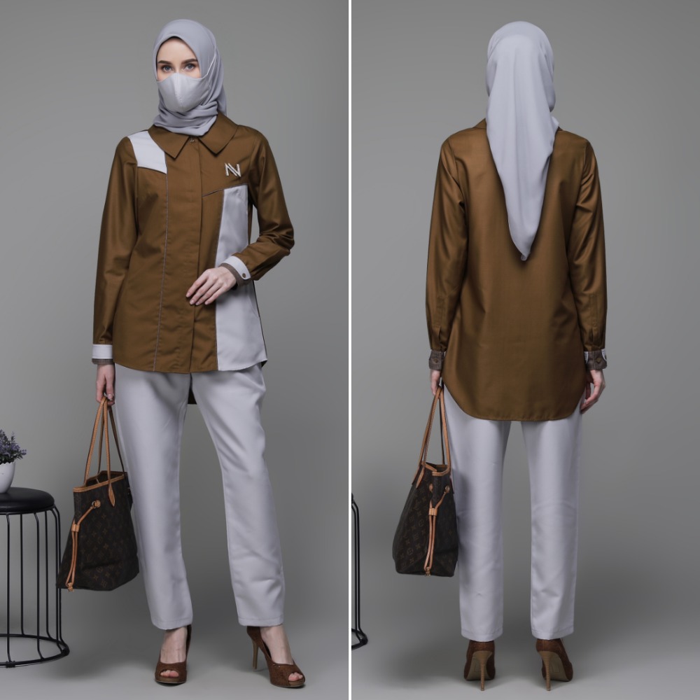 Hijab, Kemeja, Celana, dan Brooch Dijual Terpisah