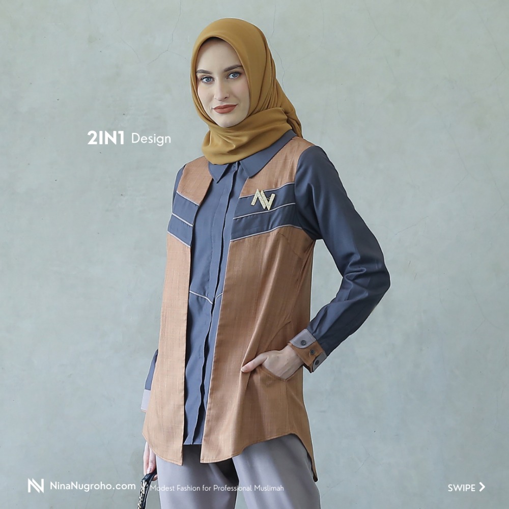 Hijab, Kemeja, Celana, dan Brooch Dijual Terpisah