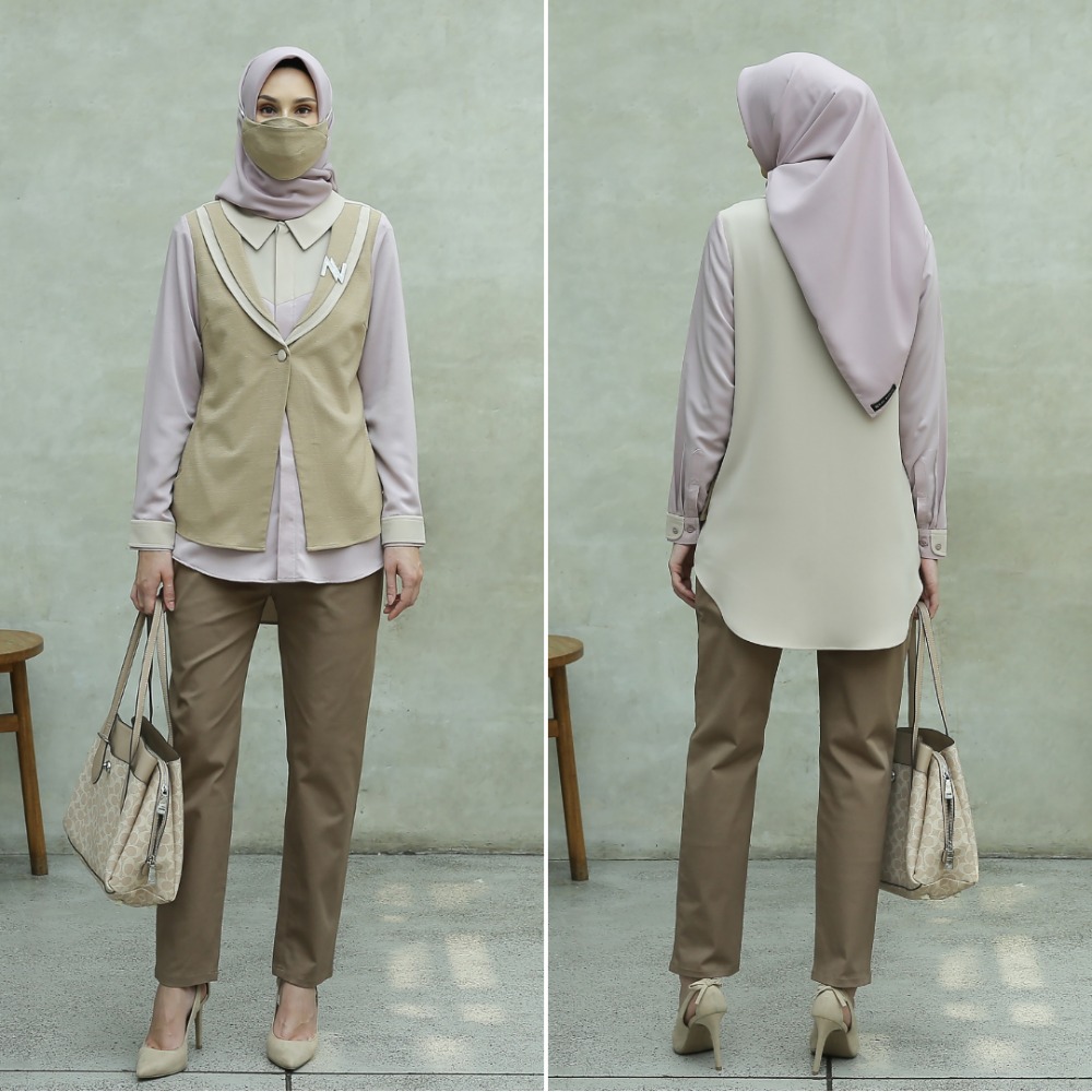 Hijab, Kemeja, Celana, dan Brooch Dijual Terpisah