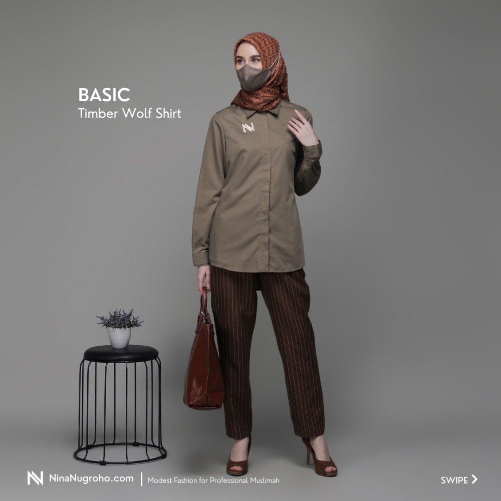 Hijab, Kemeja, Celana, dan Brooch Dijual Terpisah