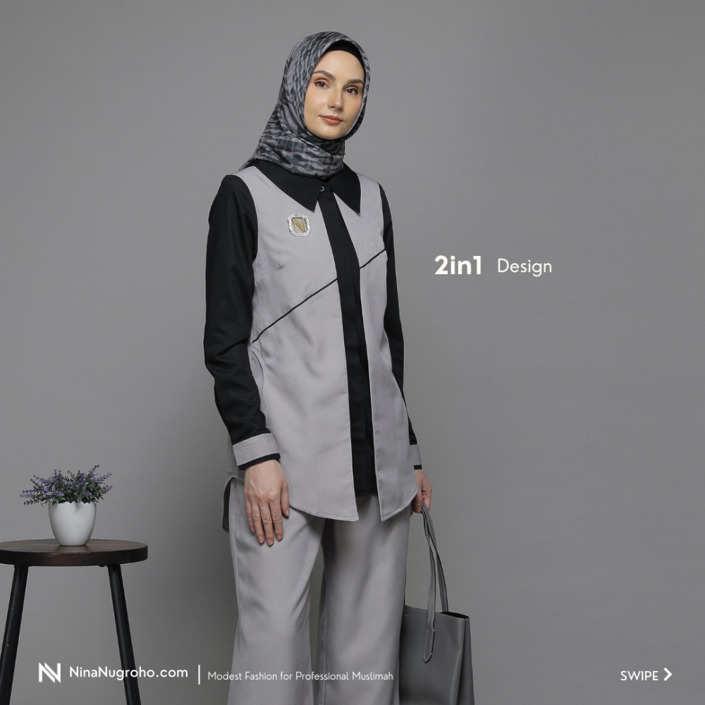 Hijab, Kemeja, Celana, dan Brooch Dijual Terpisah